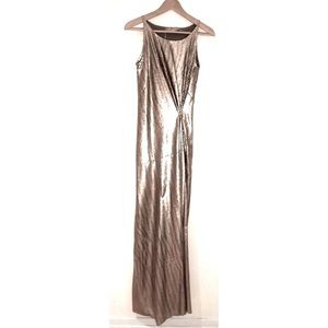 Acqua Studio Sequins Dress Gown Maxi Shiny Sparkle Sparkly Gold Flowy Runway 2